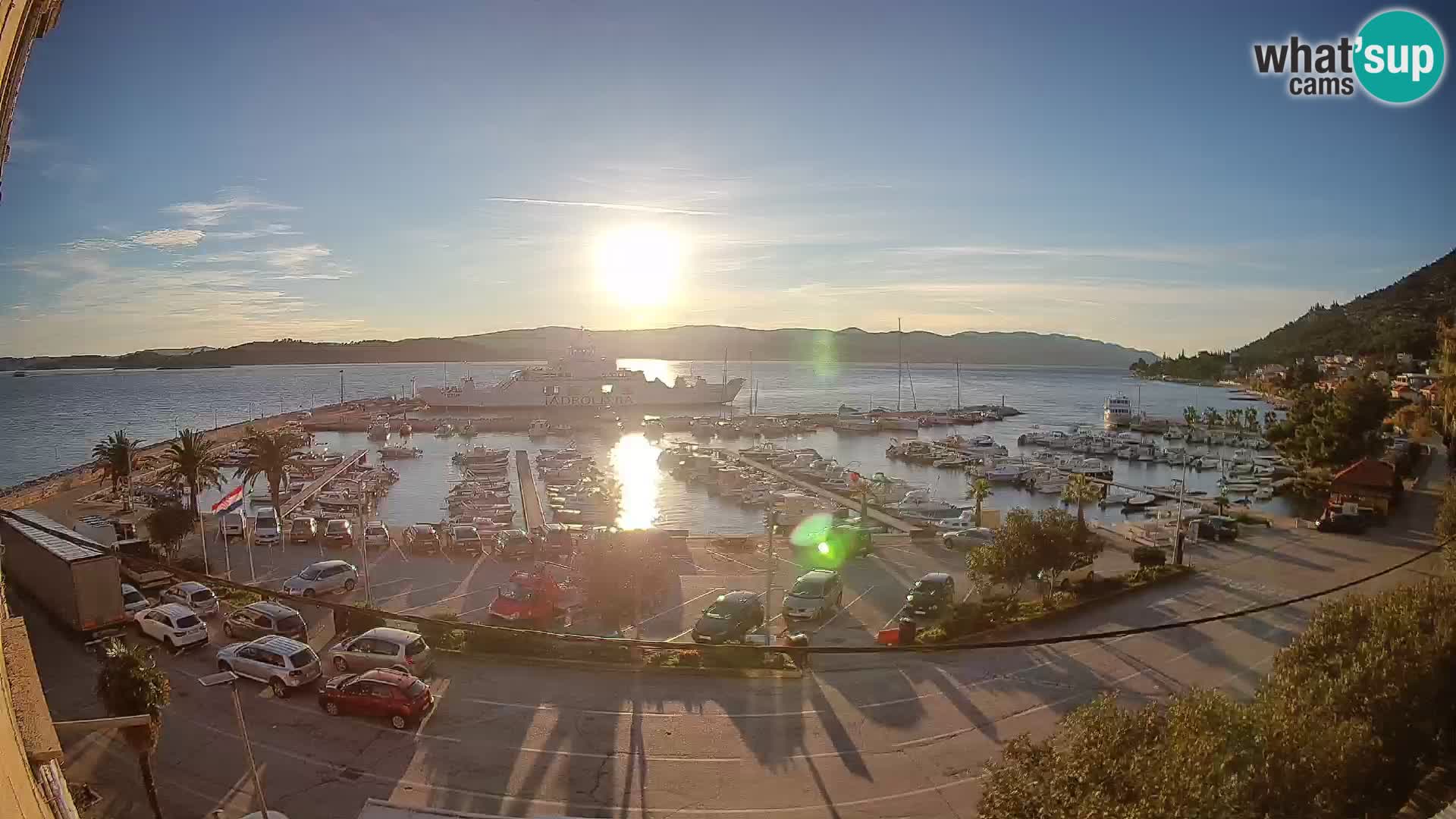 Spletna kamera Orebić Riva – Trajekt za Korčulo v živo