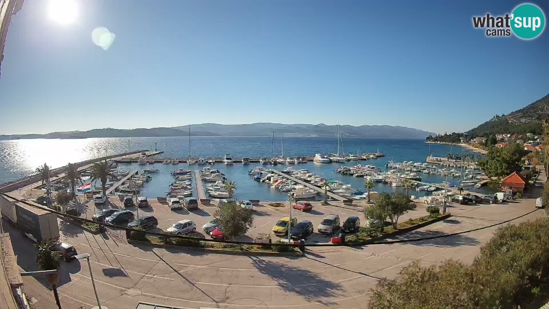 Spletna kamera Orebić Riva – Trajekt za Korčulo v živo