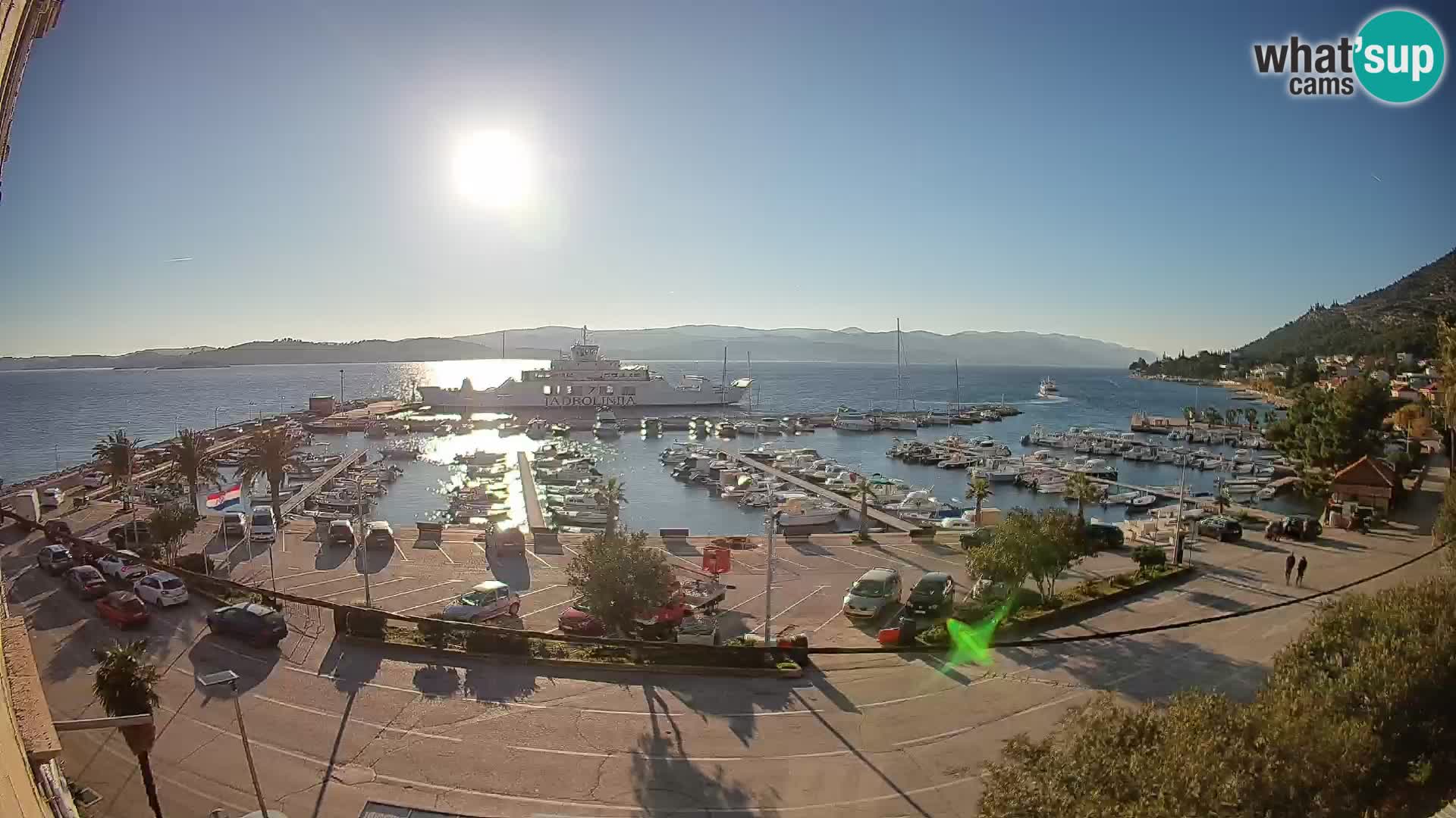 Webcam Orebić Uferpromenade – Fähre nach Korčula Live