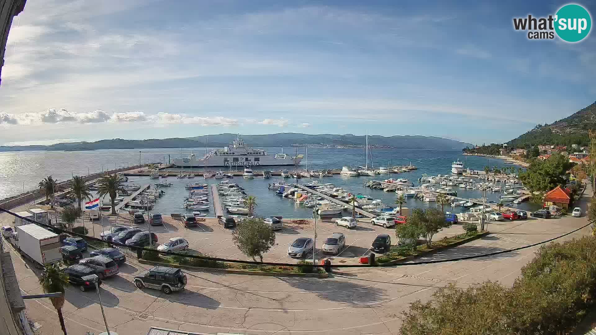 Webcam Orebić Uferpromenade – Fähre nach Korčula Live