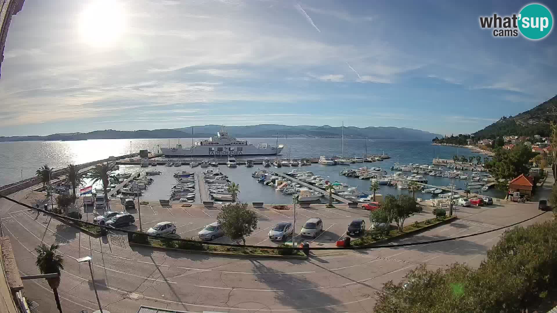 Web kamera Orebić Riva – Trajekt za Korčulu uživo