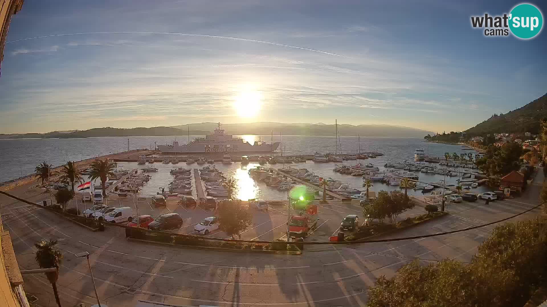 Webcam Orebić Riva – Ferry a Korčula en vivo