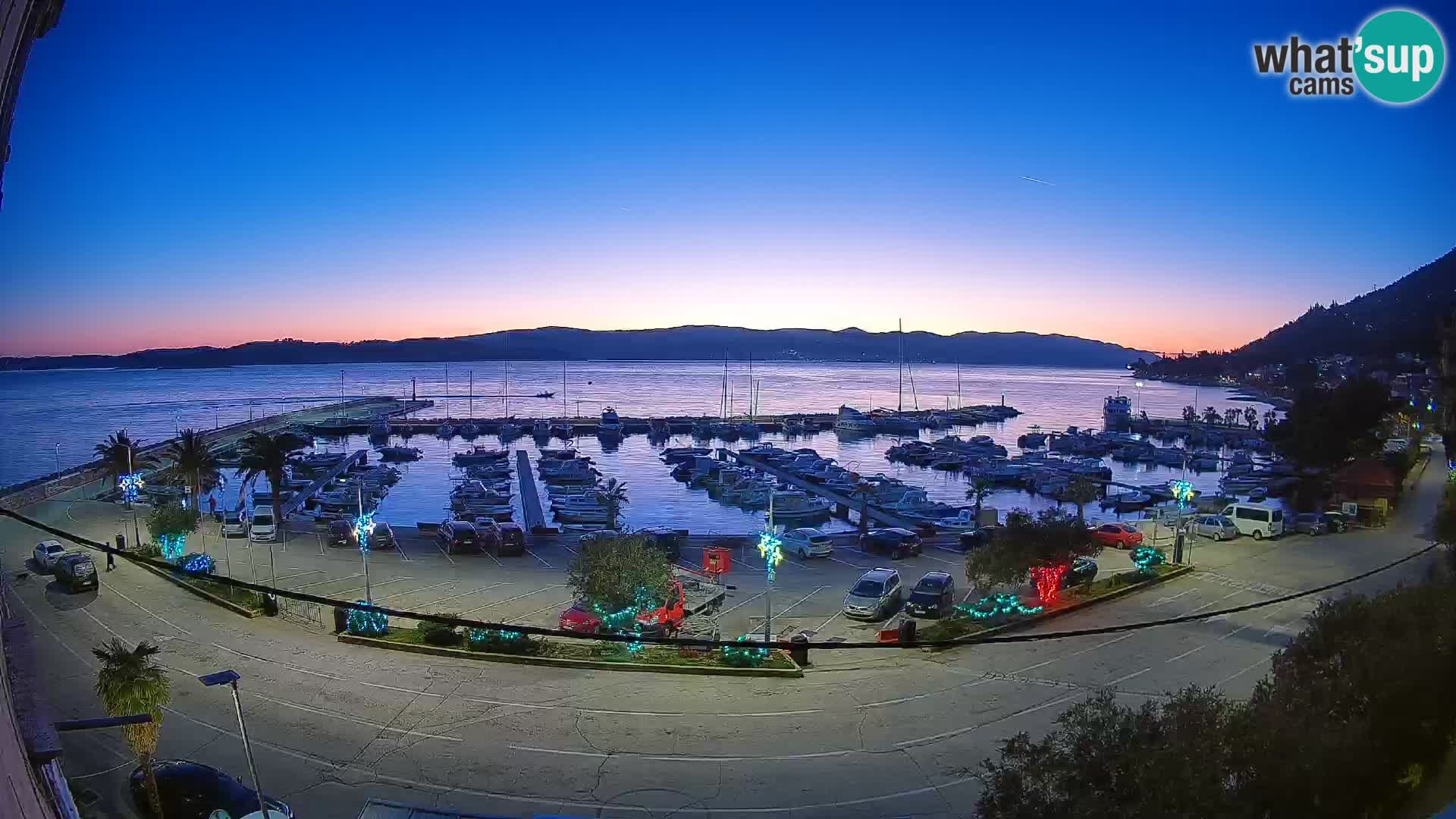 Spletna kamera Orebić Riva – Trajekt za Korčulo v živo