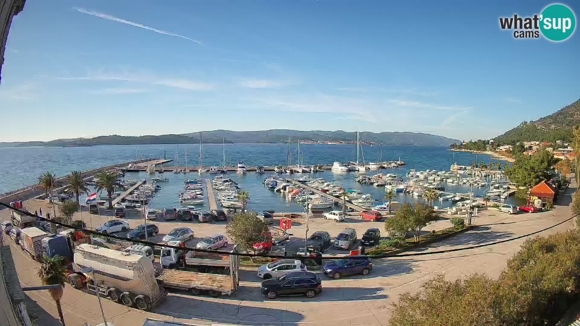 Webcam Orebić Uferpromenade – Fähre nach Korčula Live