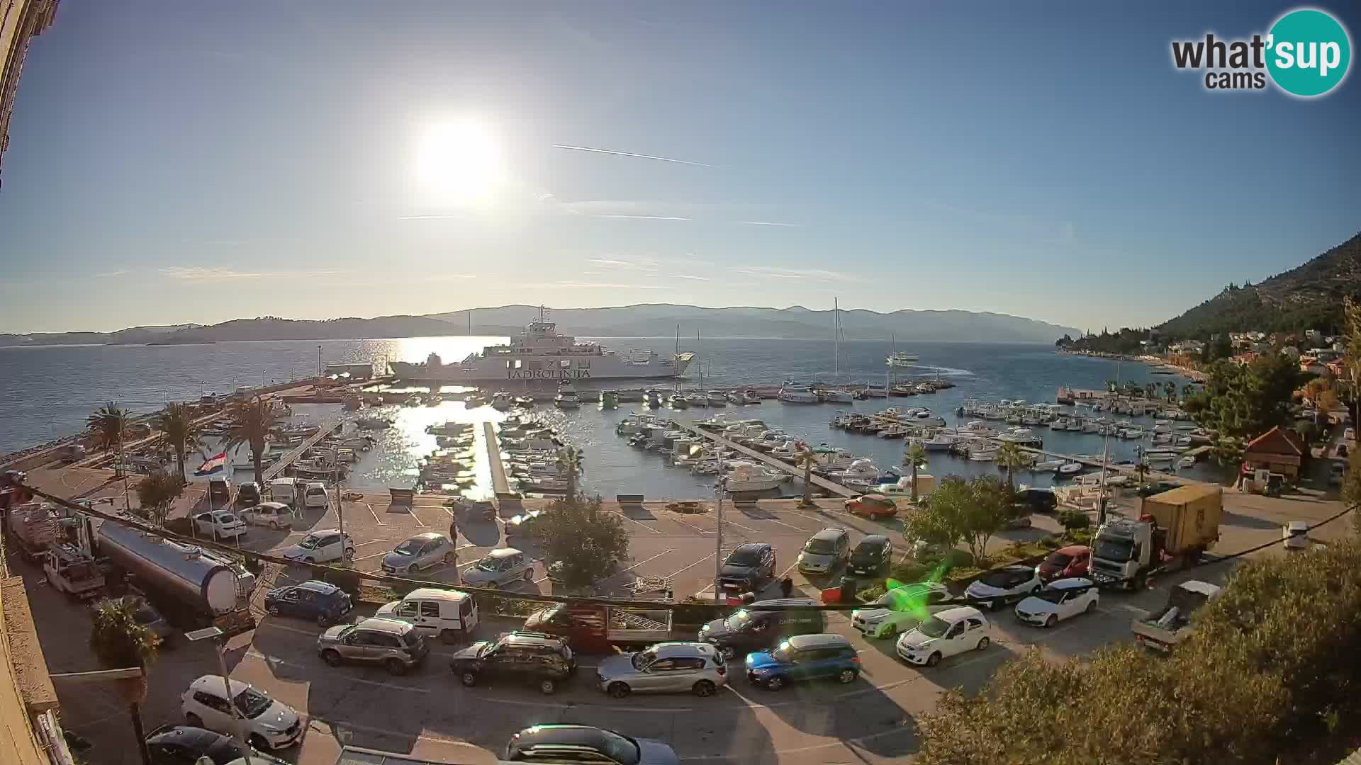Webcam Orebić Riva – Ferry to Korčula Live