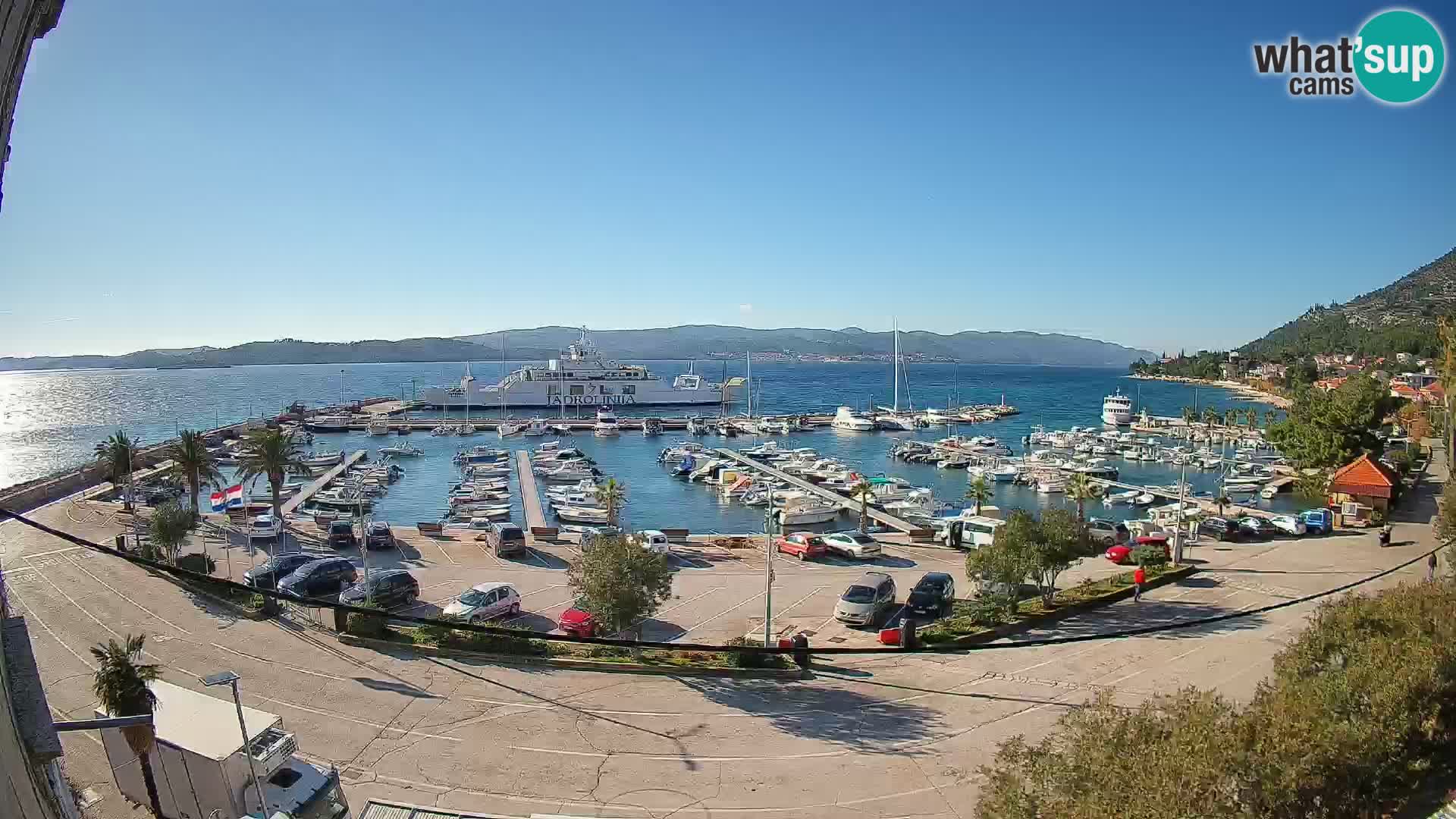 Webcam Orebić Riva – Ferry to Korčula Live