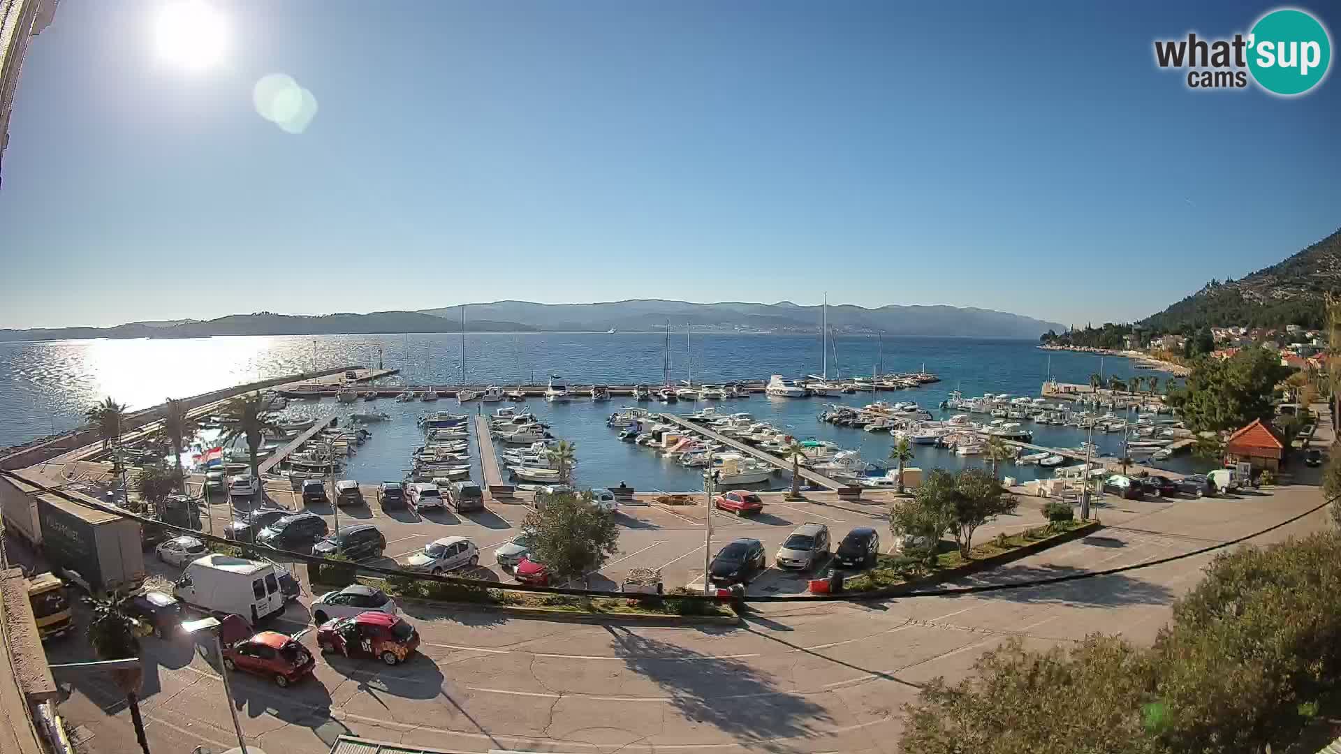 Webcam Orebić Uferpromenade – Fähre nach Korčula Live