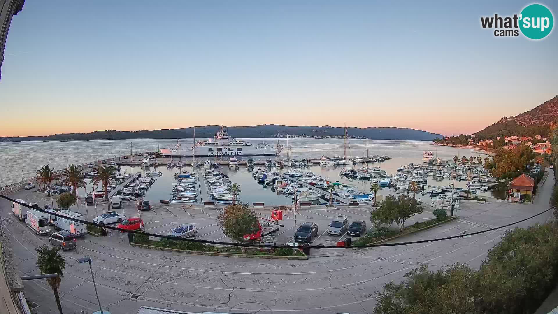 Webcam Orebić Riva – Ferry a Korčula en vivo