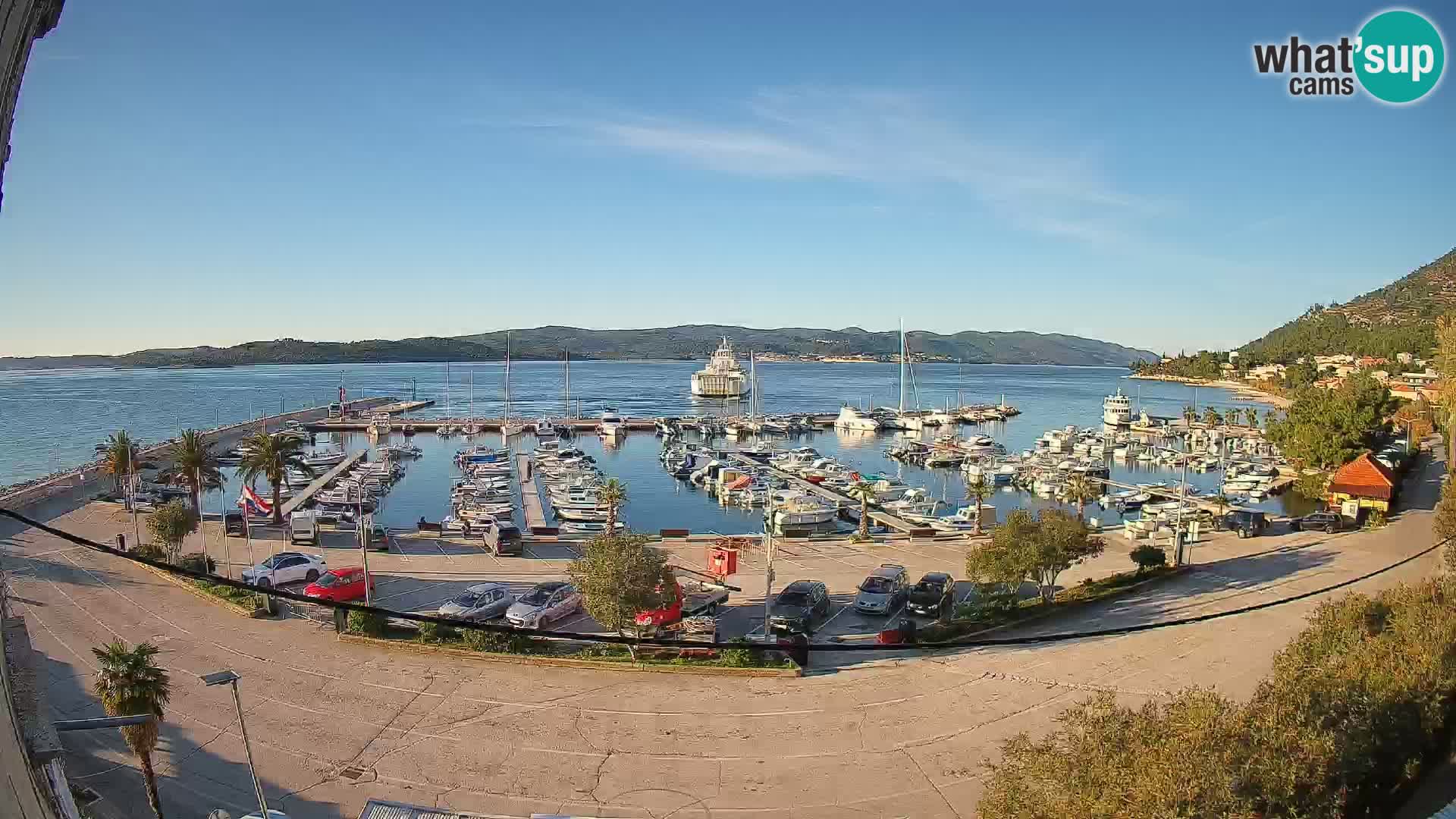 Spletna kamera Orebić Riva – Trajekt za Korčulo v živo