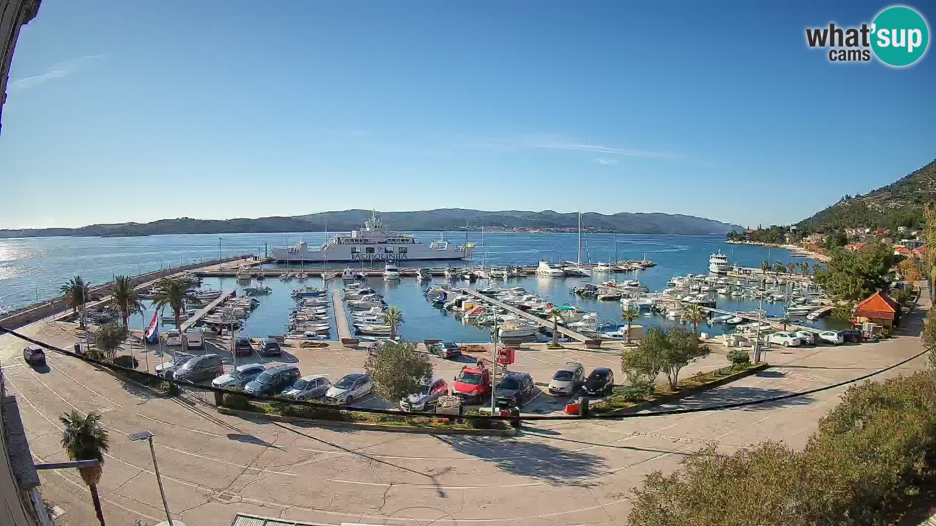 Webcam Orebić Uferpromenade – Fähre nach Korčula Live