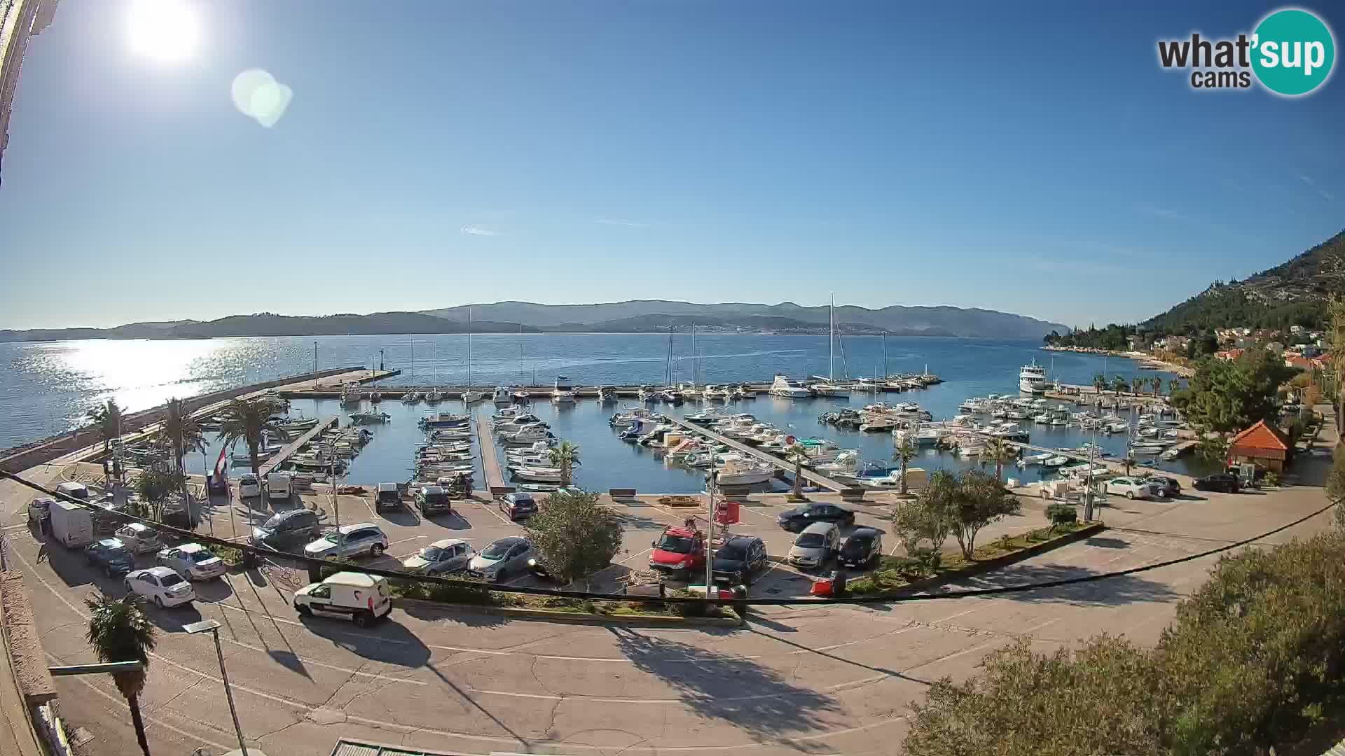 Webcam Orebić Uferpromenade – Fähre nach Korčula Live