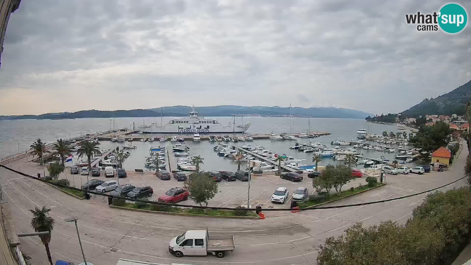 Spletna kamera Orebić Riva – Trajekt za Korčulo v živo