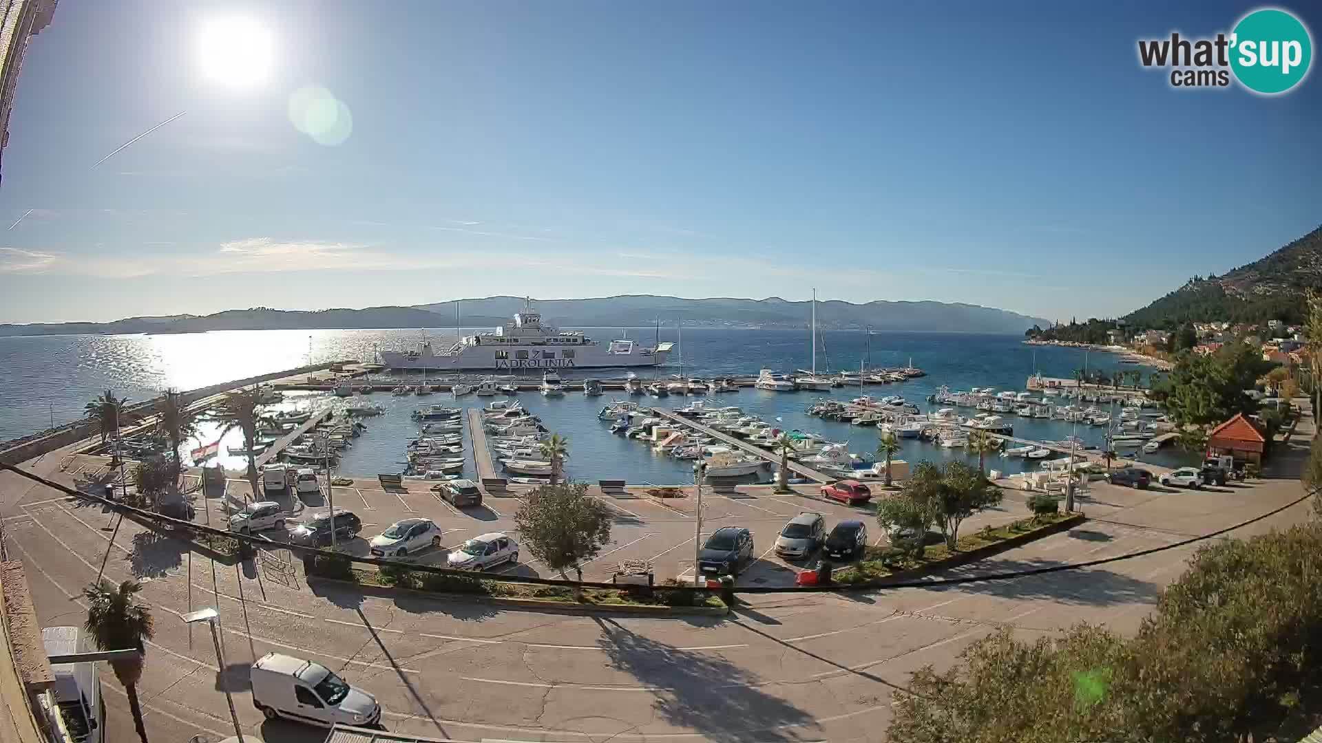 Webcam Orebić Riva – Ferry a Korčula en vivo