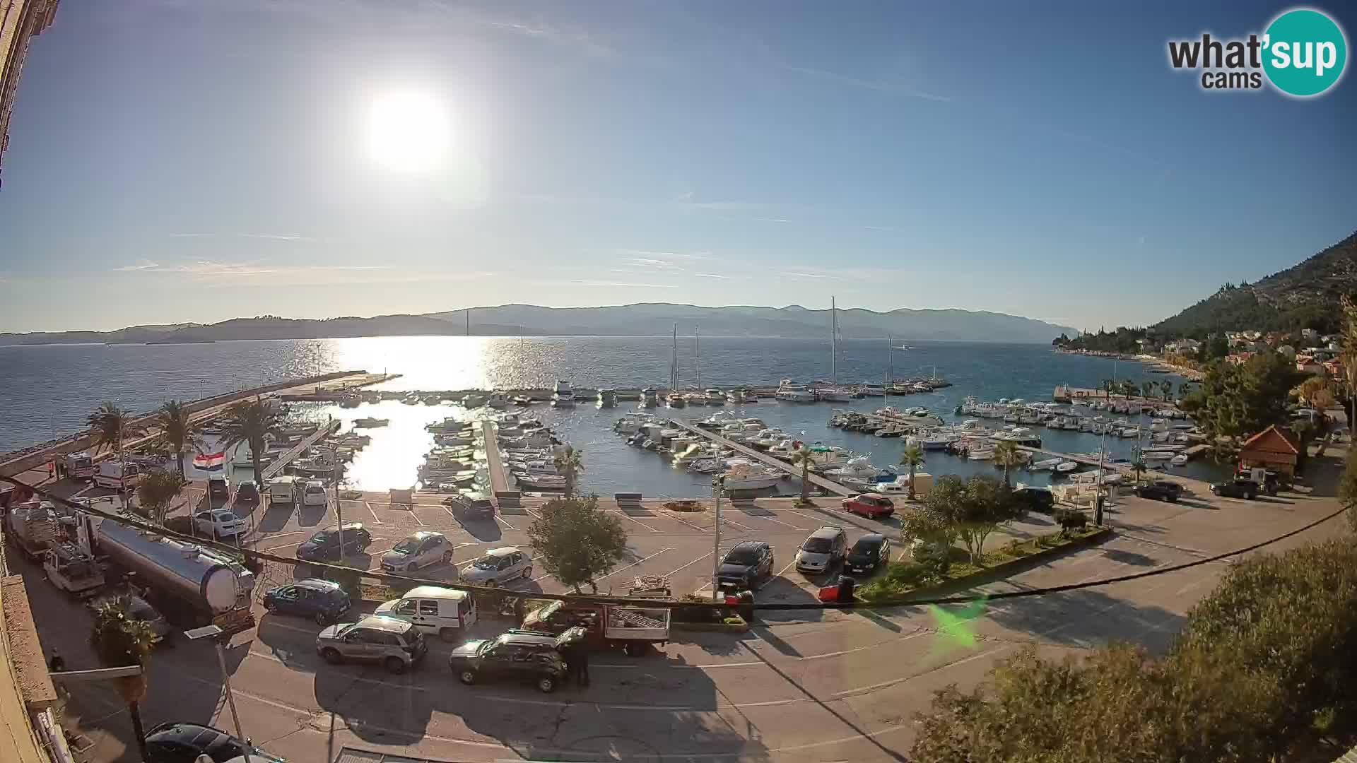 Webcam Orebić Uferpromenade – Fähre nach Korčula Live