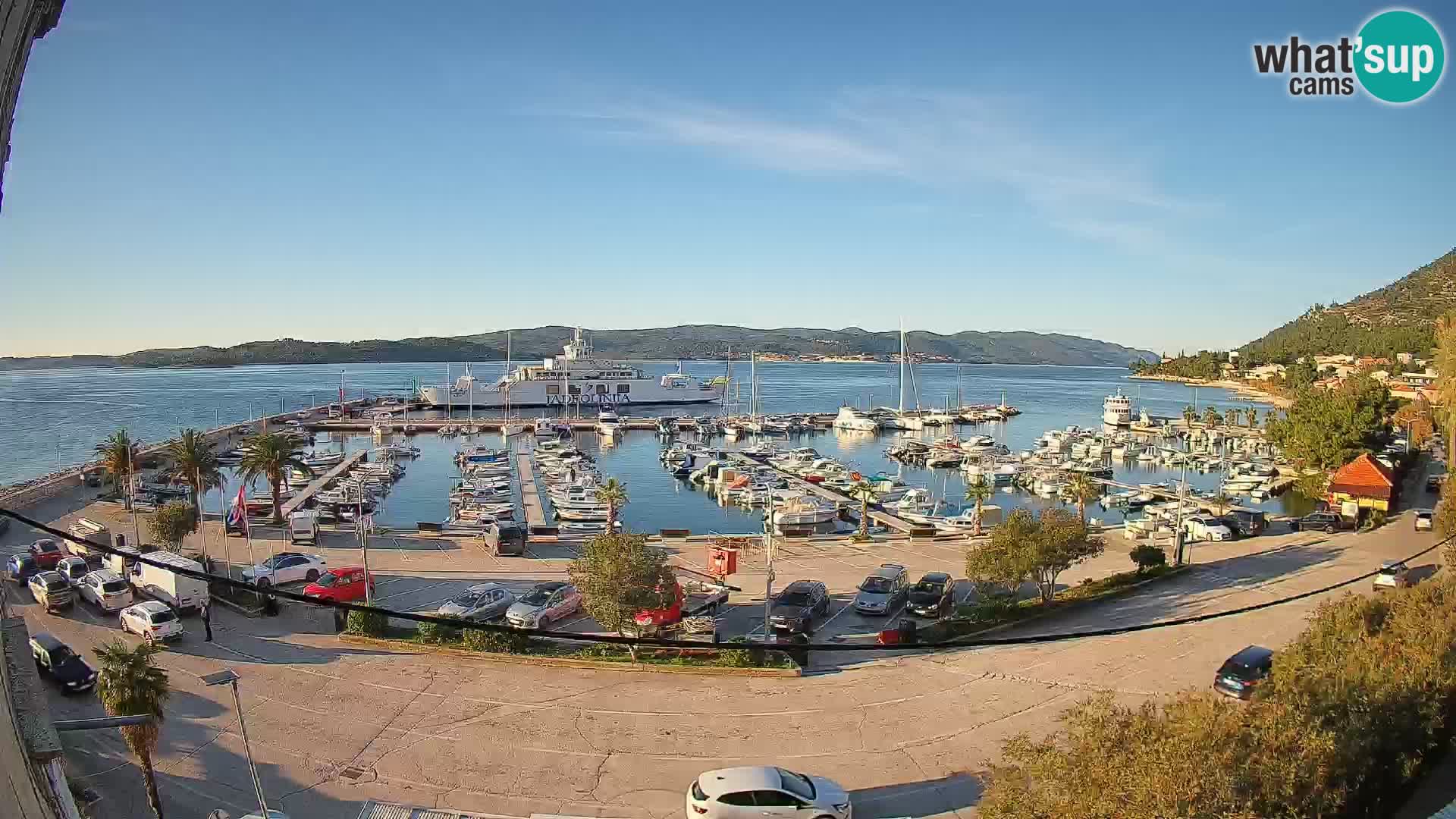 Spletna kamera Orebić Riva – Trajekt za Korčulo v živo