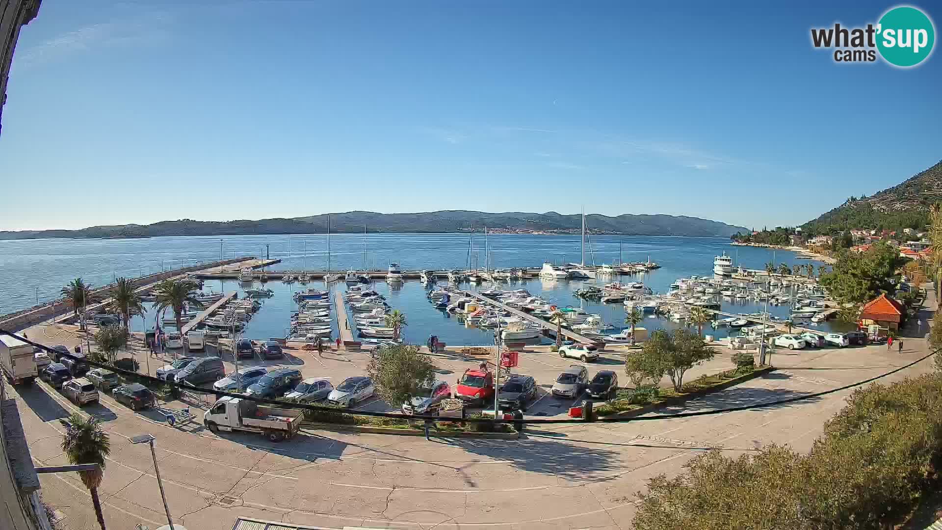 Spletna kamera Orebić Riva – Trajekt za Korčulo v živo