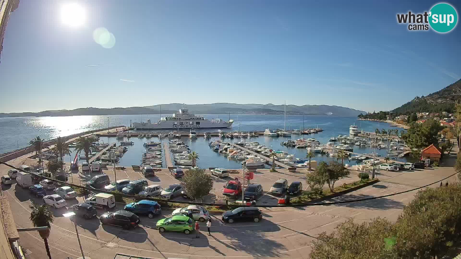 Web kamera Orebić Riva – Trajekt za Korčulu uživo