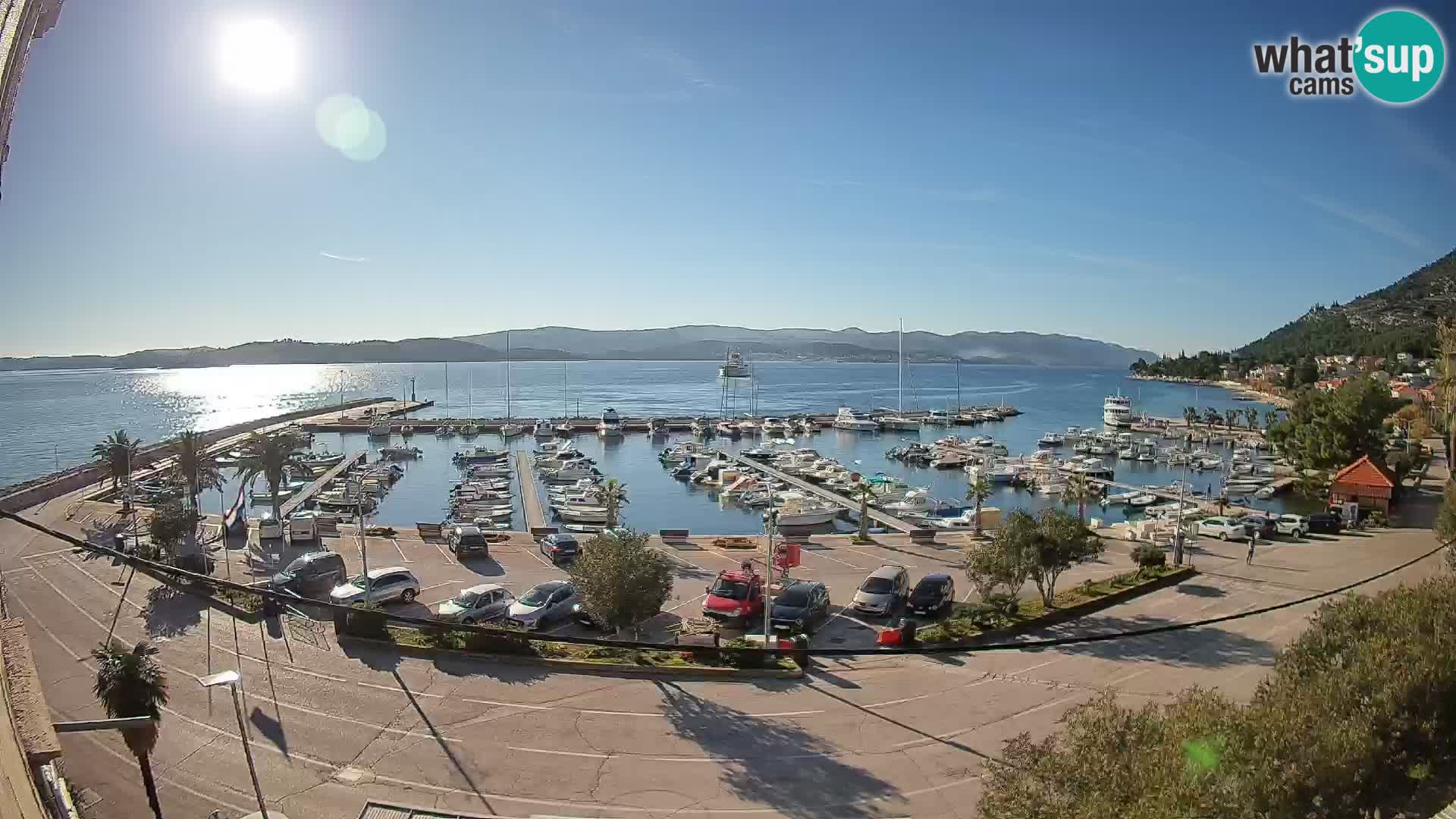 Spletna kamera Orebić Riva – Trajekt za Korčulo v živo