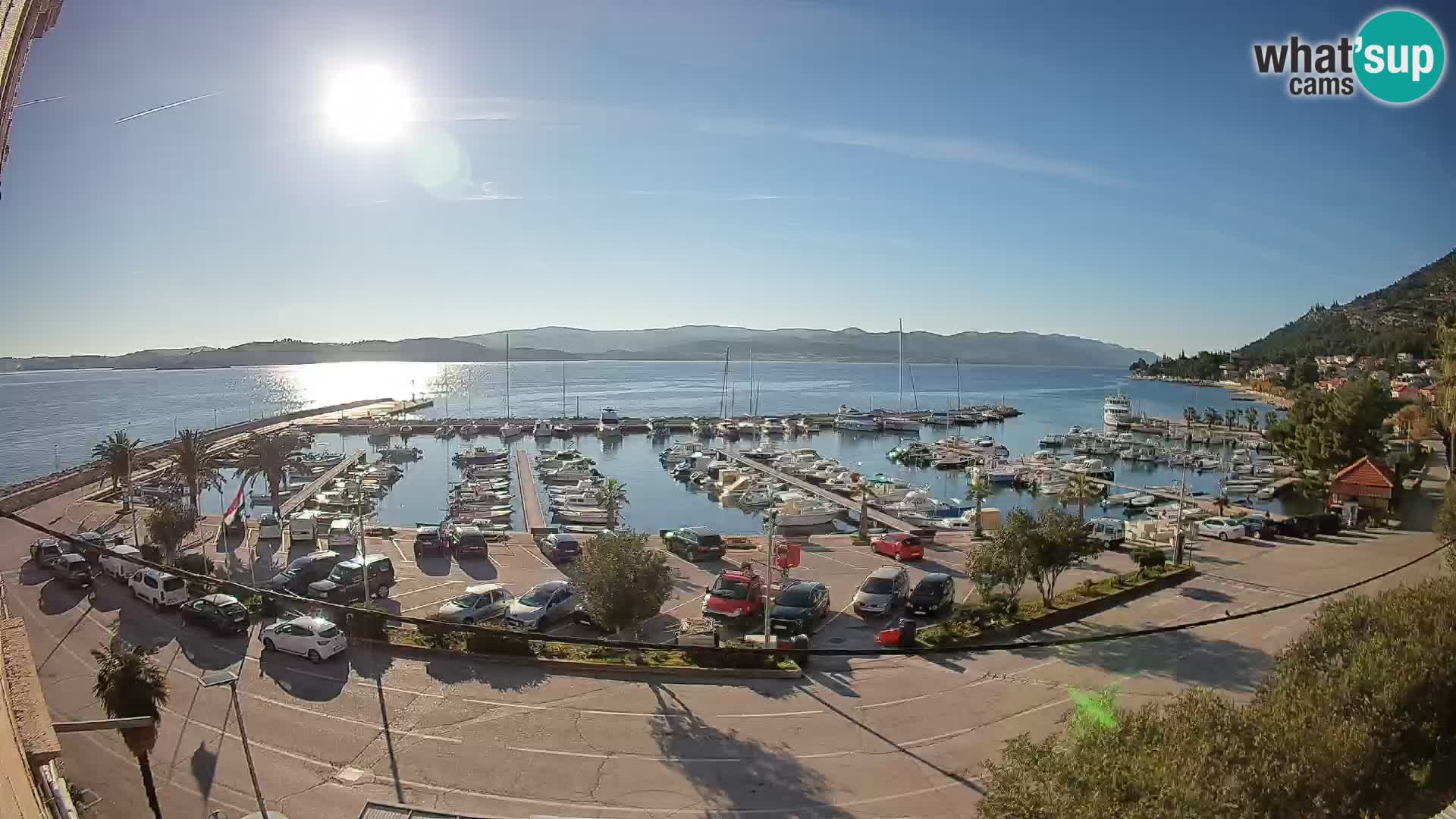 Spletna kamera Orebić Riva – Trajekt za Korčulo v živo