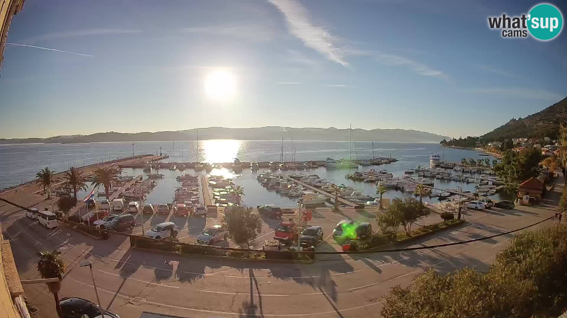 Spletna kamera Orebić Riva – Trajekt za Korčulo v živo