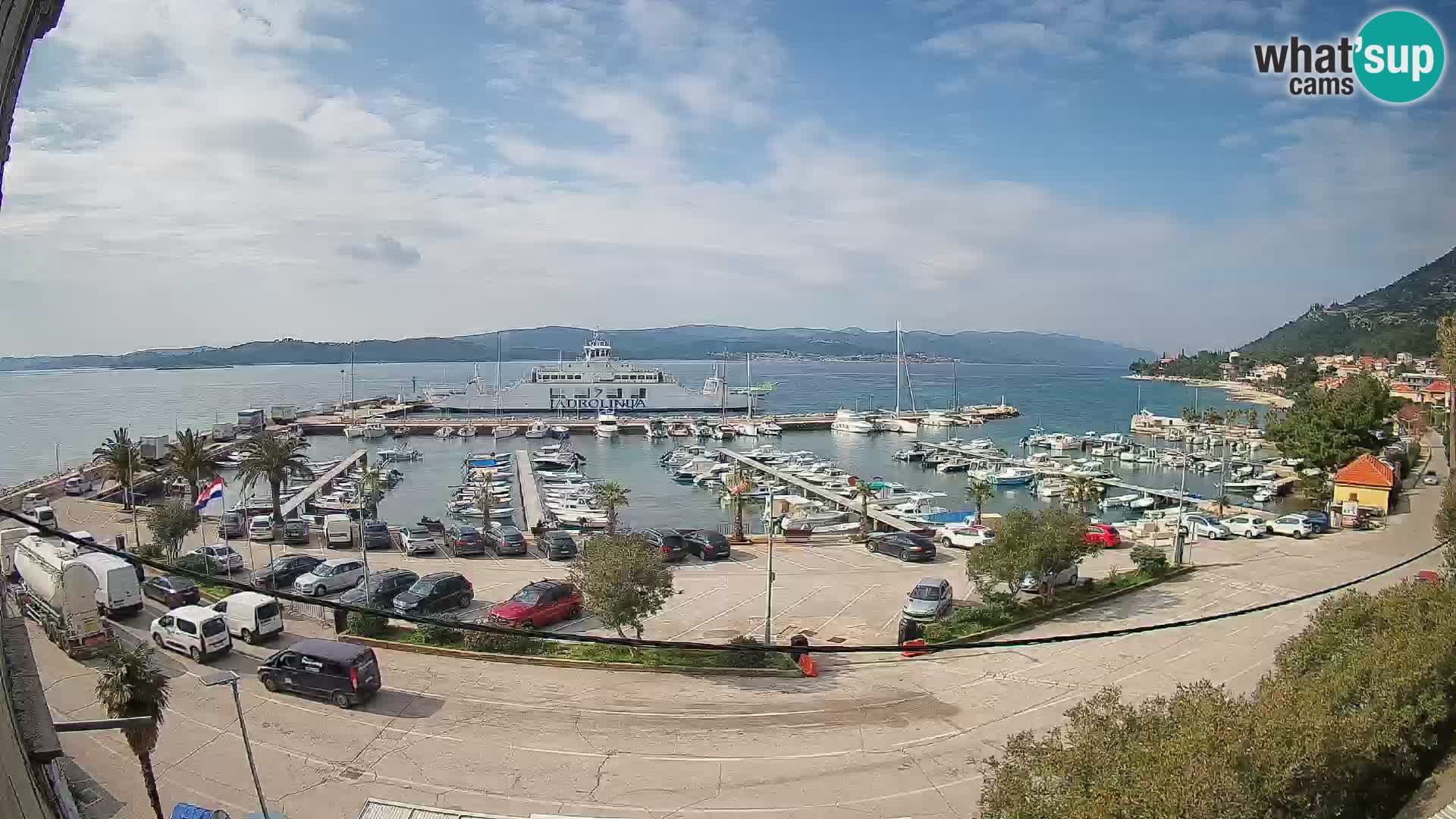 Spletna kamera Orebić Riva – Trajekt za Korčulo v živo