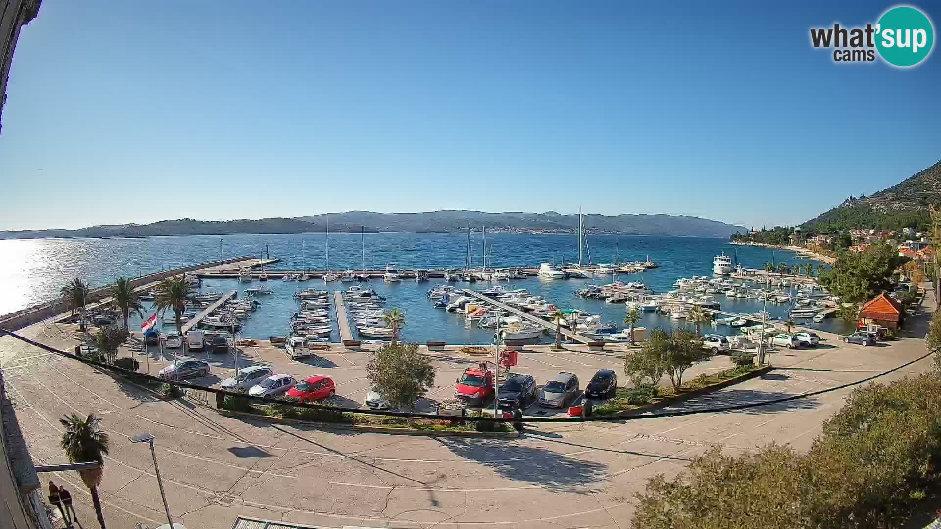 Webcam Orebić Uferpromenade – Fähre nach Korčula Live