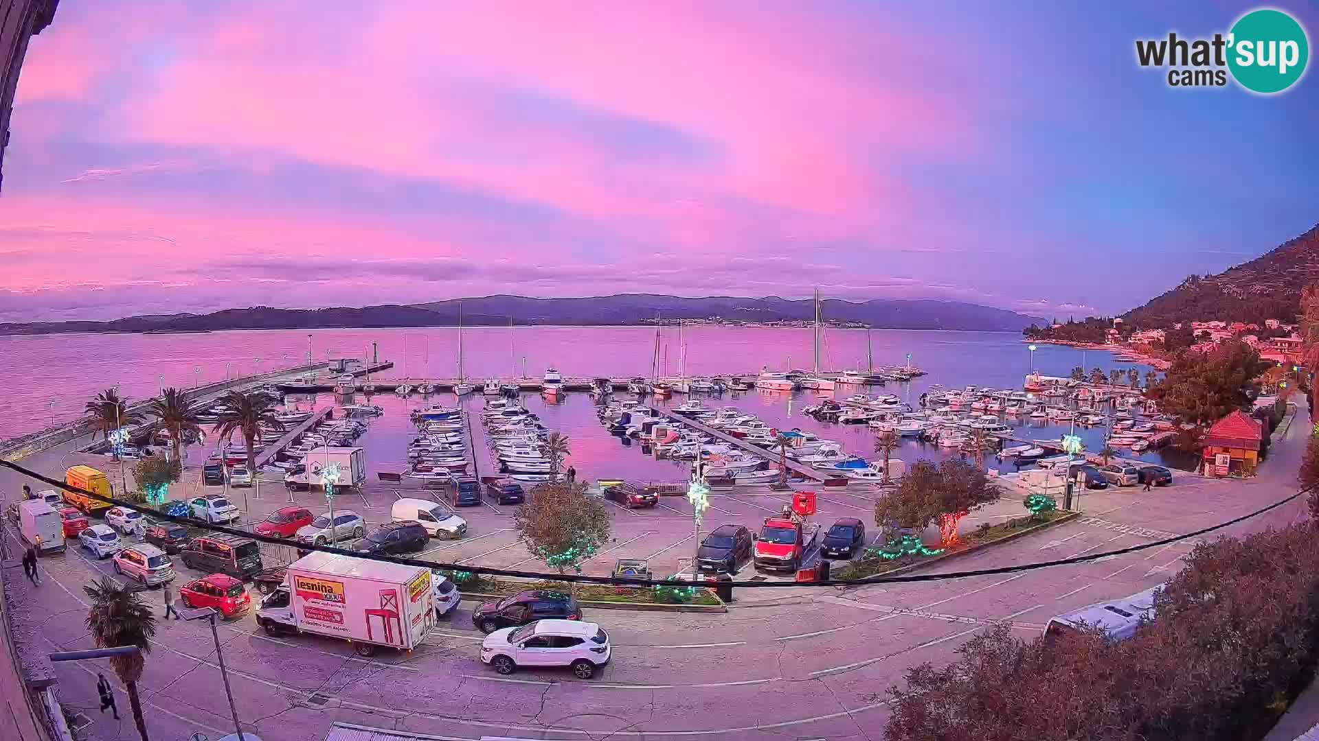 Webcam Orebić Uferpromenade – Fähre nach Korčula Live