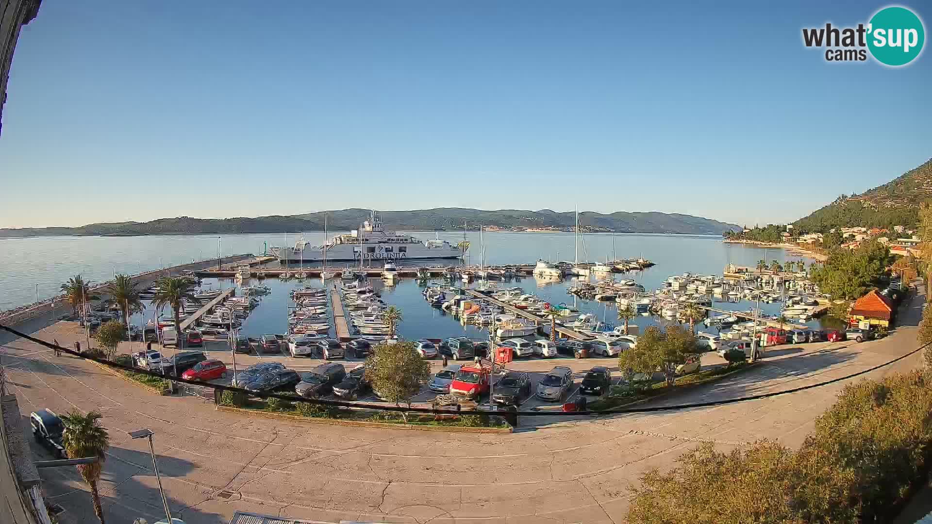 Webcam Orebić Uferpromenade – Fähre nach Korčula Live