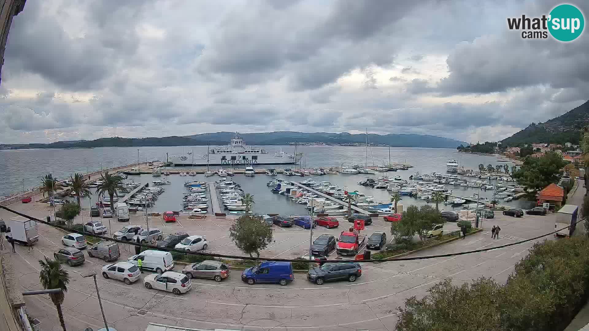 Webcam Orebić Uferpromenade – Fähre nach Korčula Live