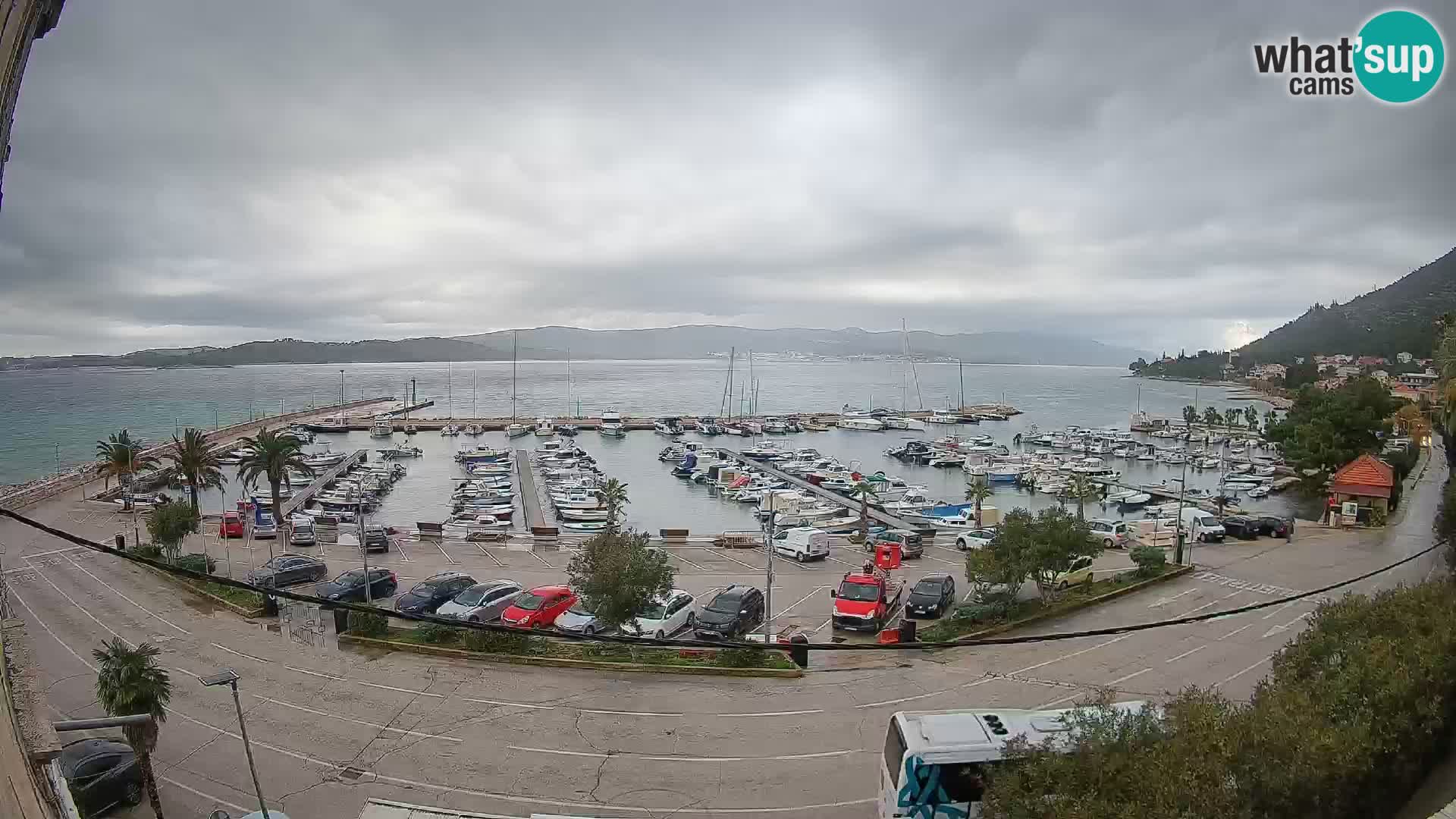 Spletna kamera Orebić Riva – Trajekt za Korčulo v živo