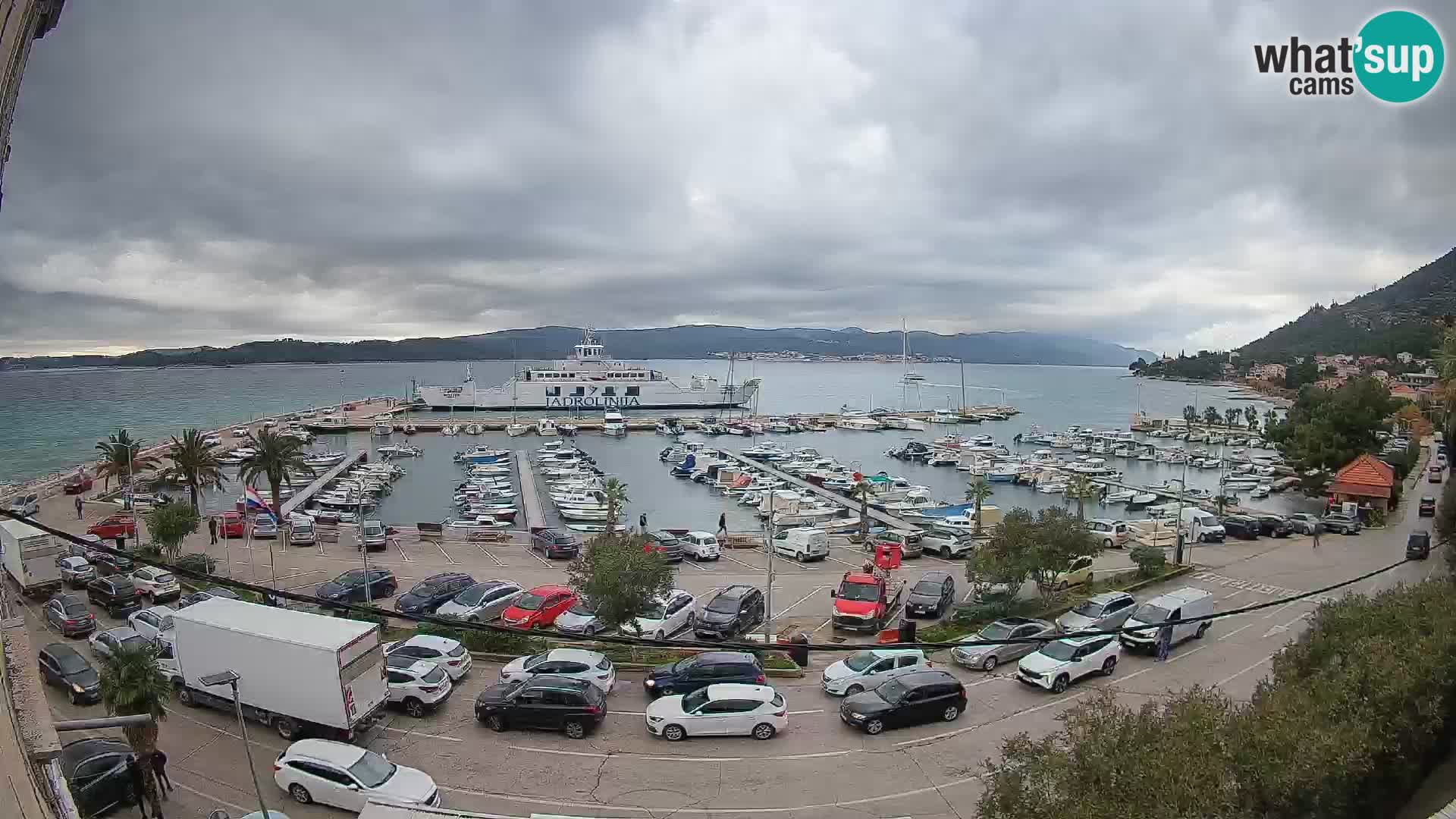Webcam Orebić Riva – Ferry a Korčula en vivo