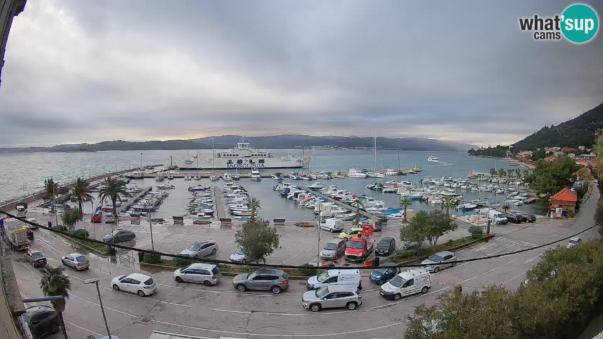 Spletna kamera Orebić Riva – Trajekt za Korčulo v živo