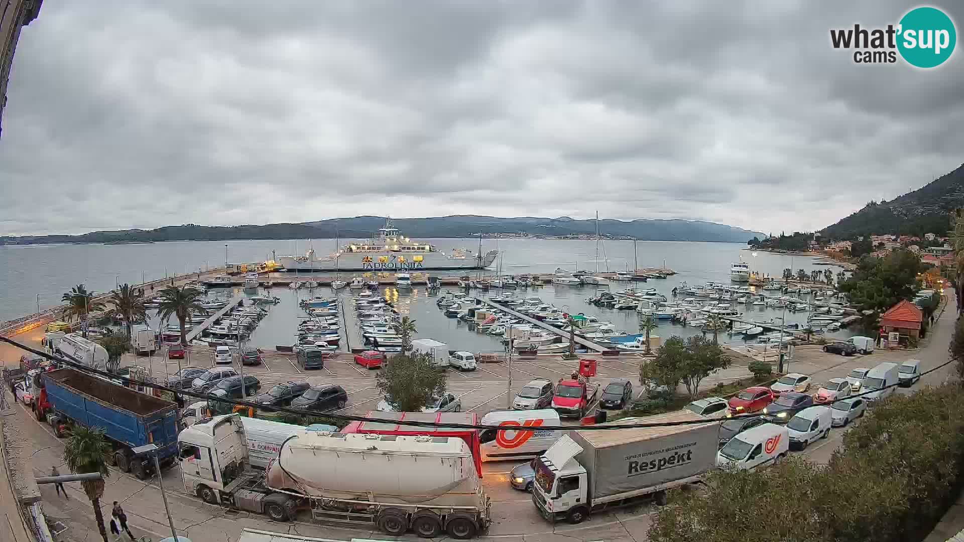 Webcam Orebić Riva – Ferry vers Korčula en direct