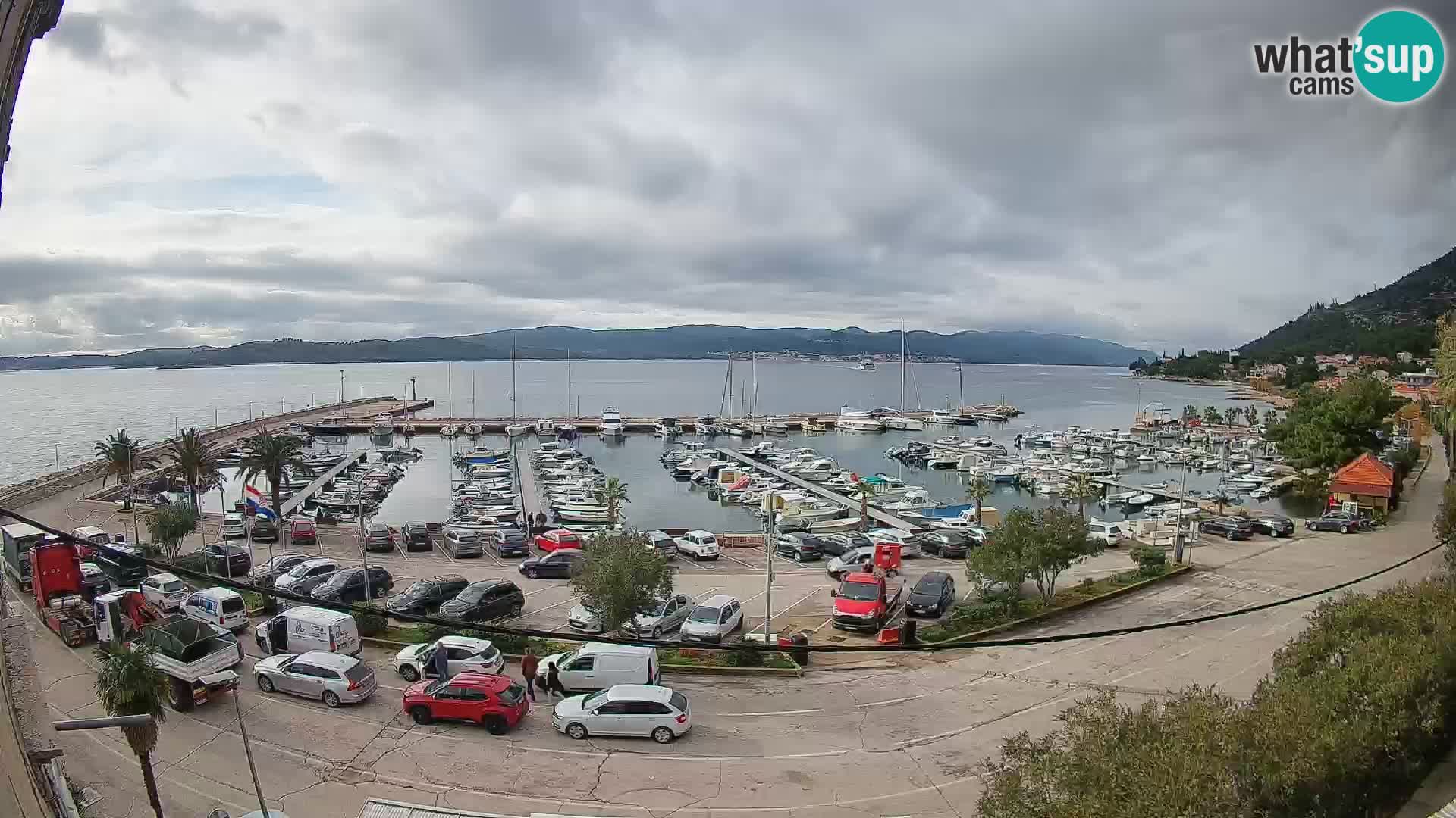 Spletna kamera Orebić Riva – Trajekt za Korčulo v živo