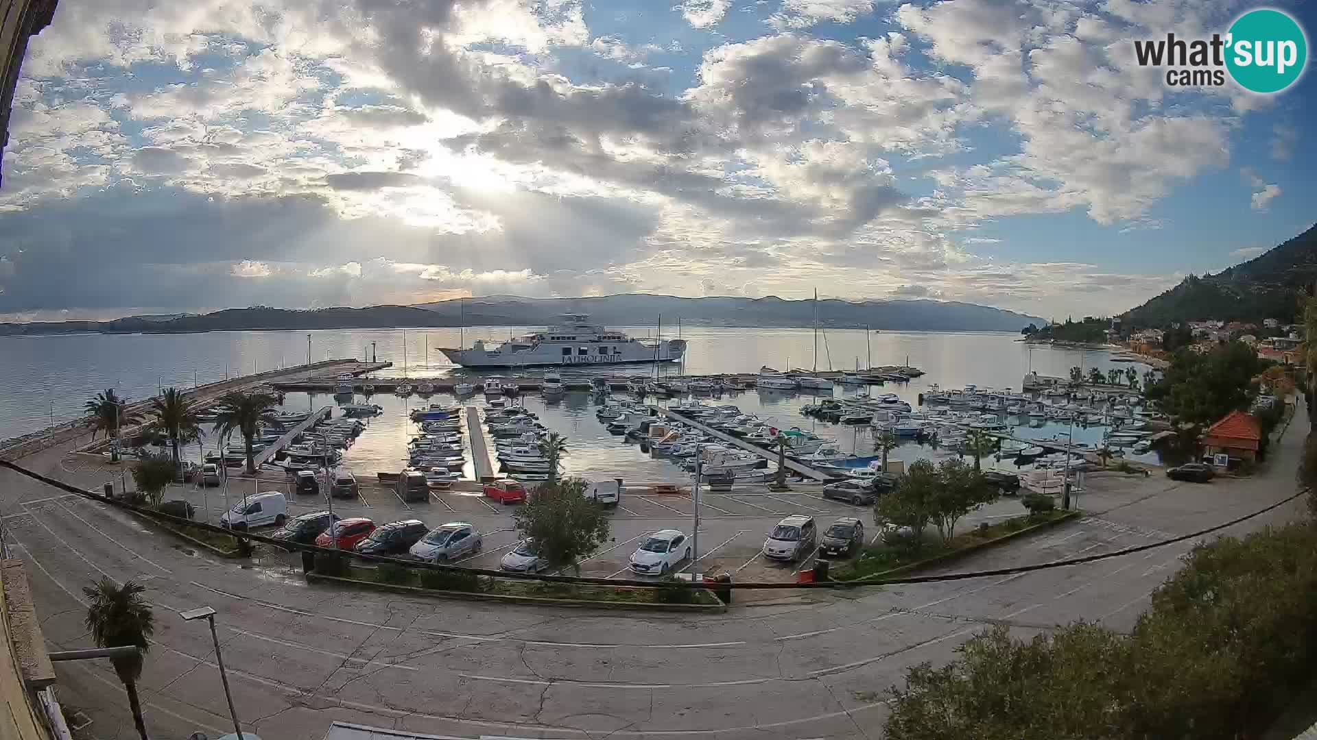 Webcam Orebić Uferpromenade – Fähre nach Korčula Live