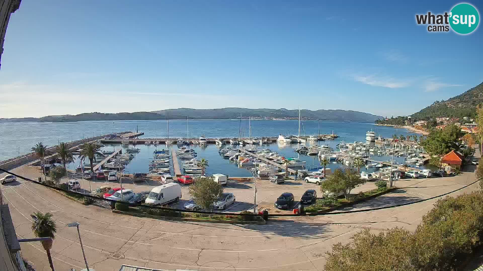 Spletna kamera Orebić Riva – Trajekt za Korčulo v živo