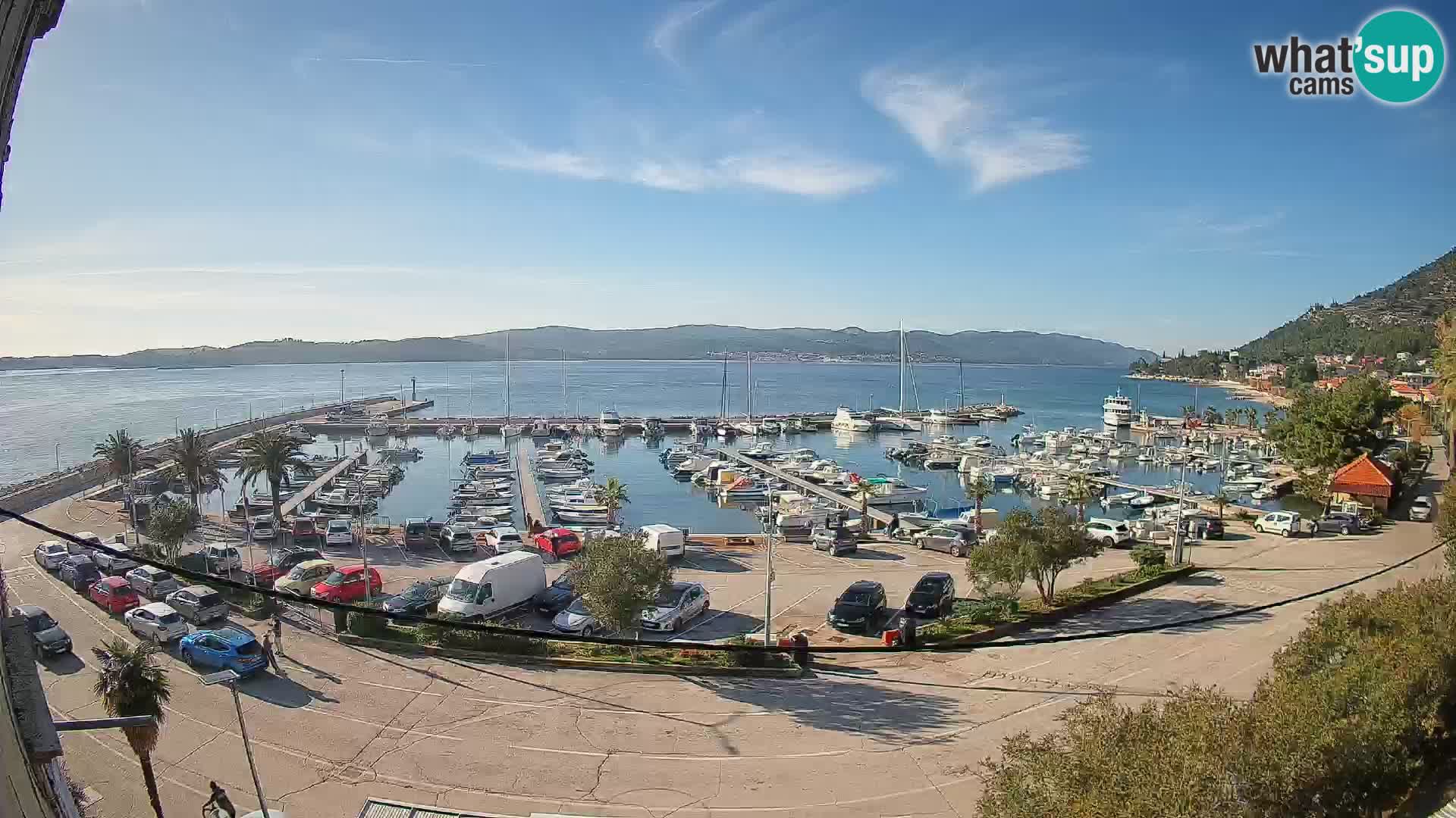 Spletna kamera Orebić Riva – Trajekt za Korčulo v živo