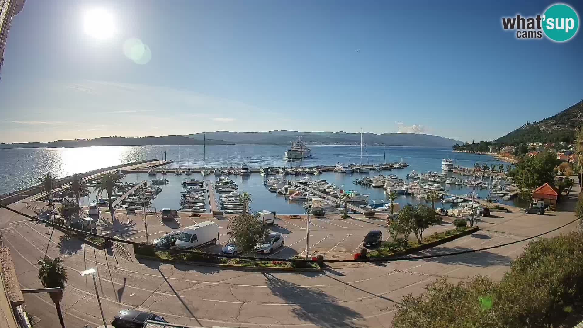 Webcam Orebić Uferpromenade – Fähre nach Korčula Live