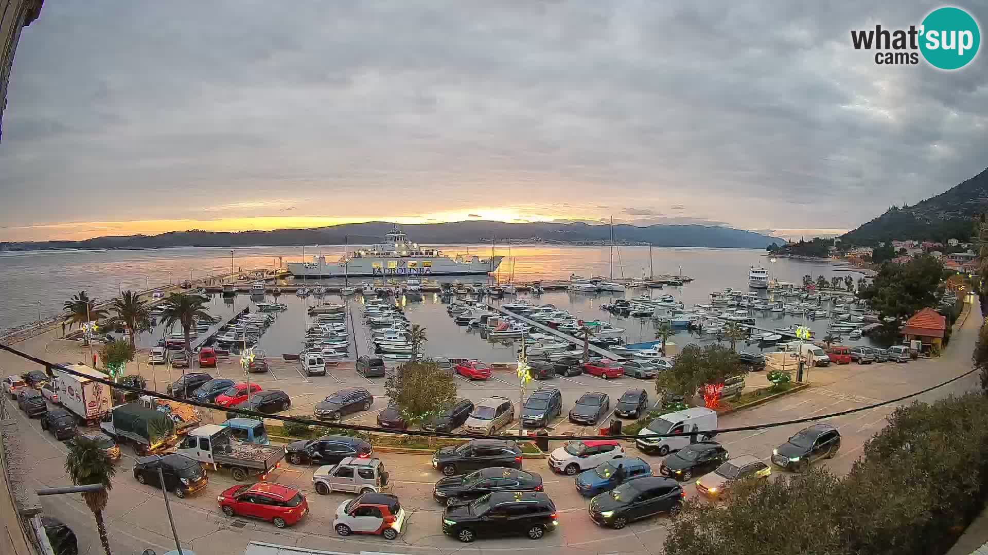 Webcam Orebić Uferpromenade – Fähre nach Korčula Live