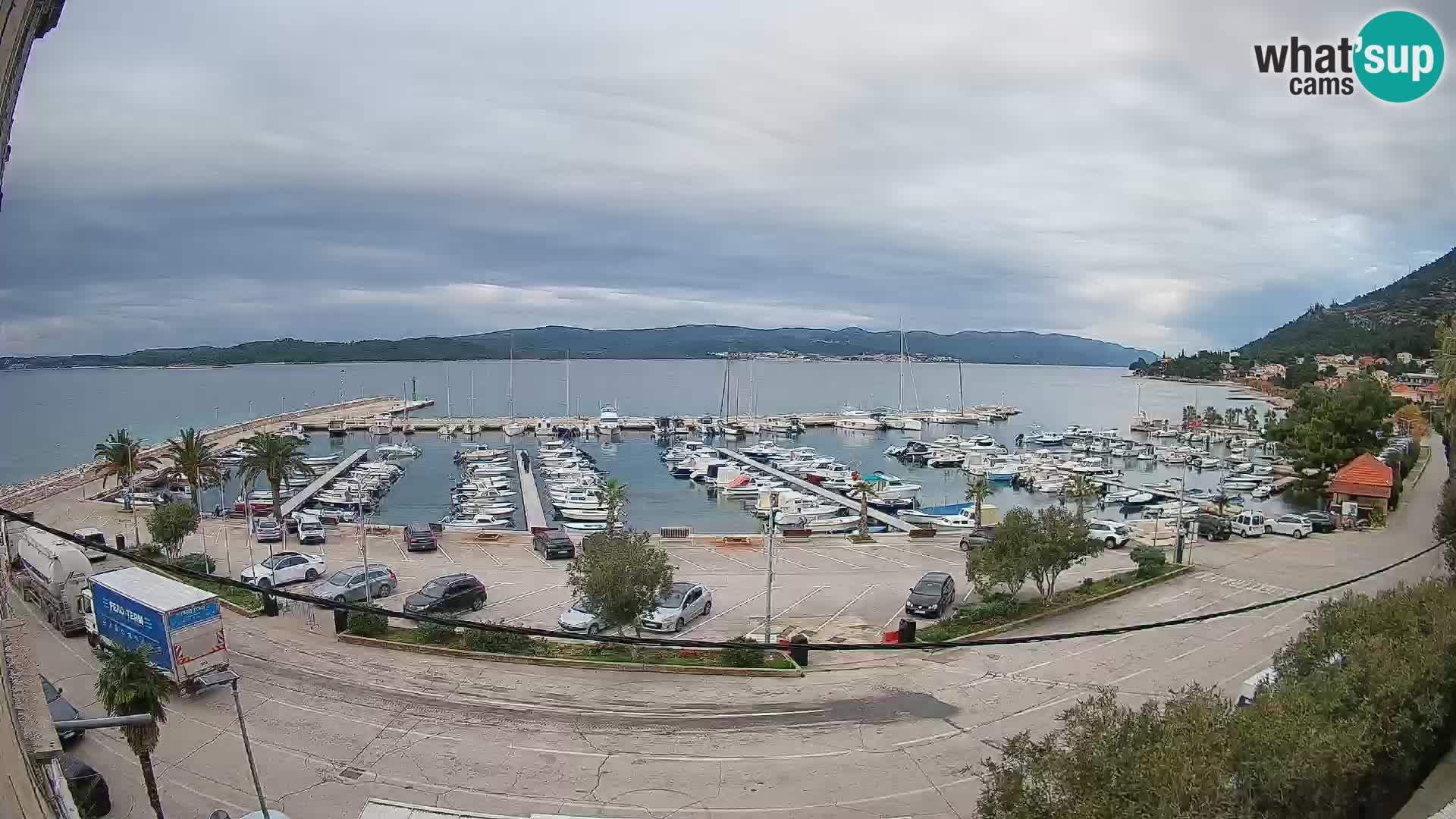 Spletna kamera Orebić Riva – Trajekt za Korčulo v živo