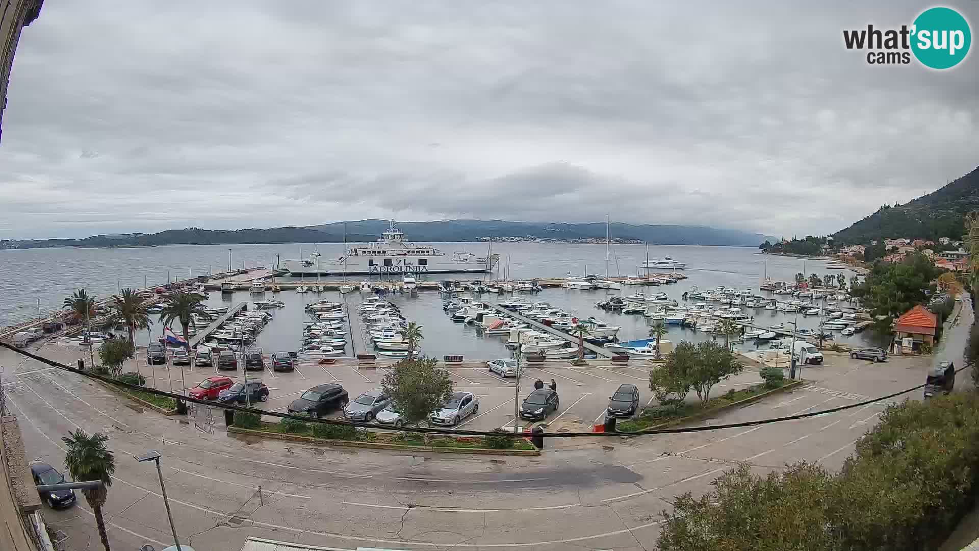 Spletna kamera Orebić Riva – Trajekt za Korčulo v živo