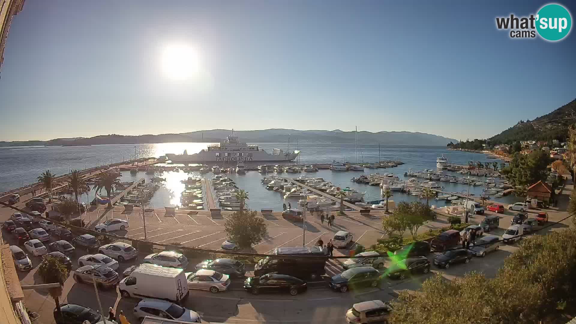 Webcam Orebić Riva – Ferry a Korčula en vivo