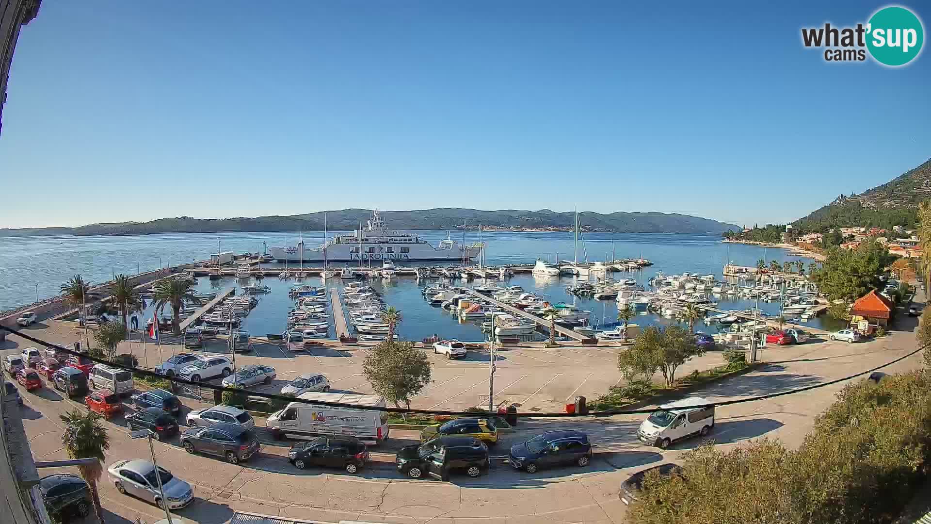 Spletna kamera Orebić Riva – Trajekt za Korčulo v živo