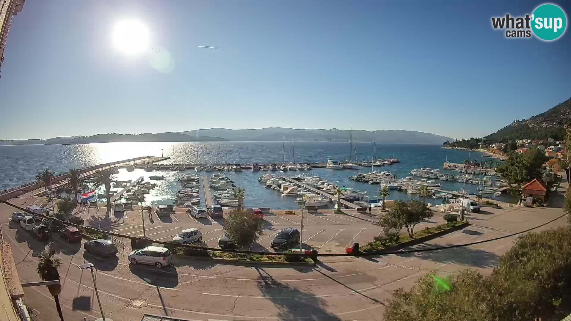 Webcam Orebić Uferpromenade – Fähre nach Korčula Live