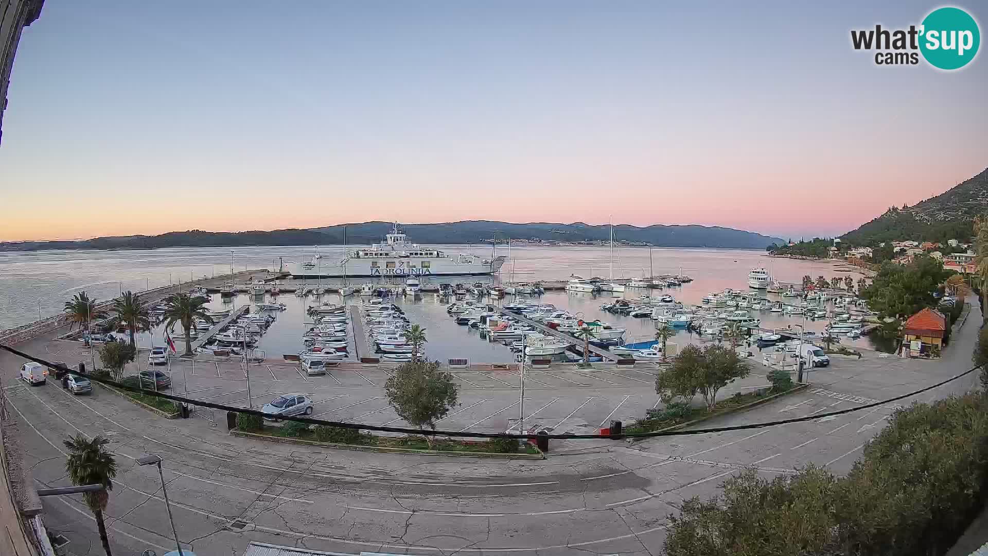 Webcam Orebić Uferpromenade – Fähre nach Korčula Live