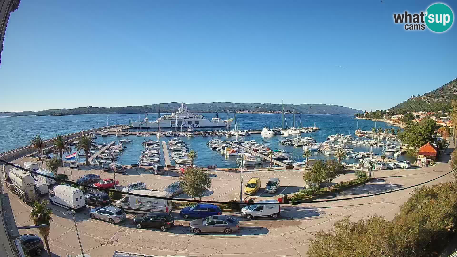 Webcam Orebić Uferpromenade – Fähre nach Korčula Live