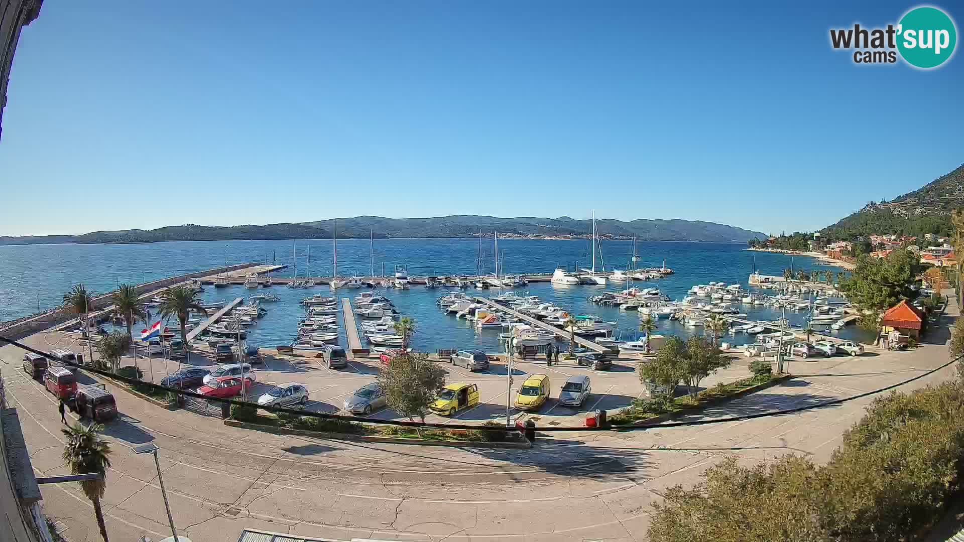 Spletna kamera Orebić Riva – Trajekt za Korčulo v živo