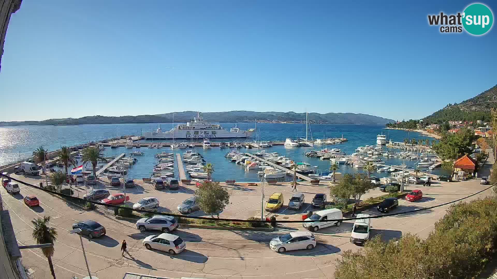 Webcam Orebić Uferpromenade – Fähre nach Korčula Live