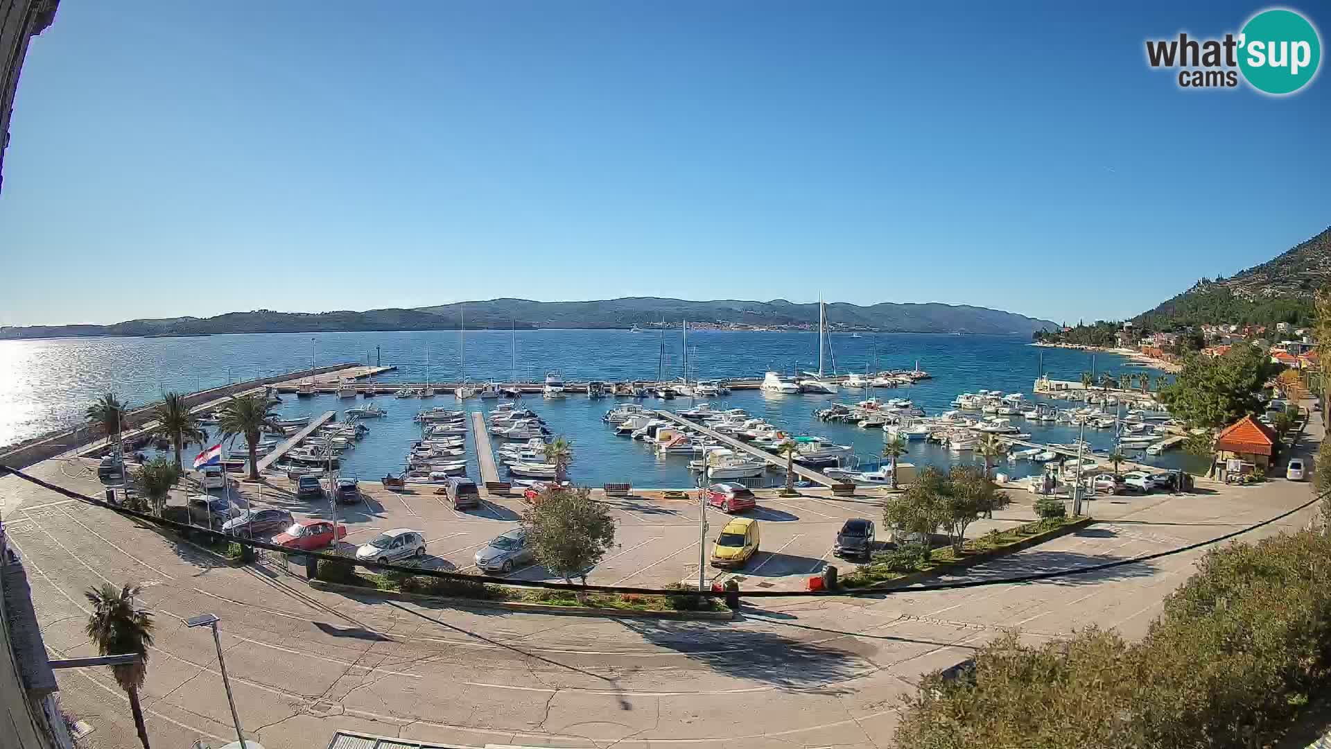 Webcam Orebić Uferpromenade – Fähre nach Korčula Live