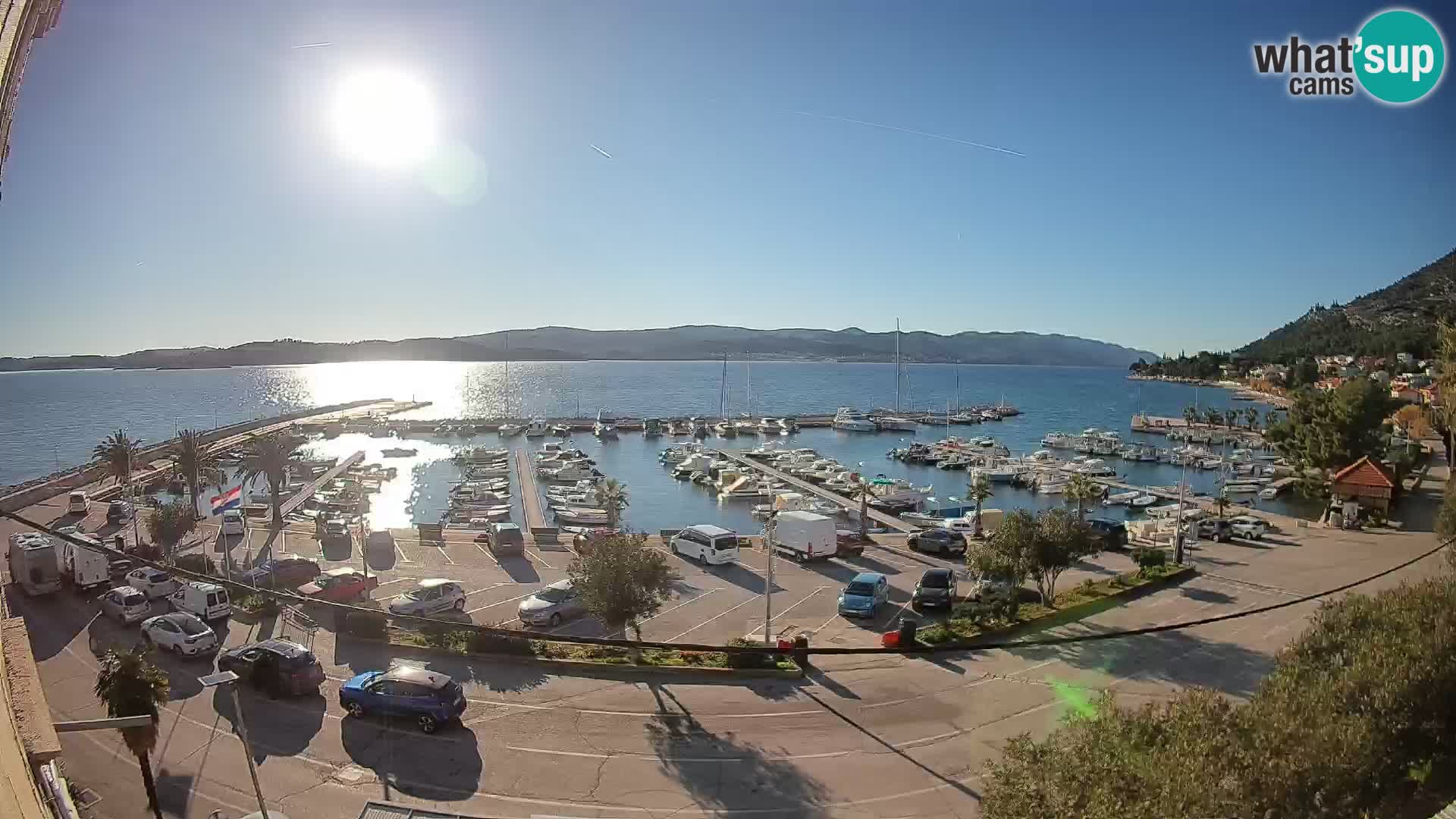 Spletna kamera Orebić Riva – Trajekt za Korčulo v živo